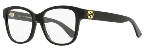 Gucci Square Eyeglasses GG0038O 001 Black 54mm 